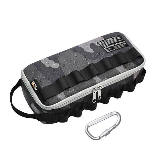 Rough Enough Small Tool Bag Pouch Organizer Box for Motorcycle Road Bike Electricians Camping with Handle and Tactical Molle 12 Inch in Black Camo Cordura