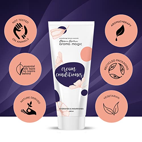 Image of Aroma Magic Cream Conditioner | for Split Ends, Dry Scalp & Dull Hair| Boost Hair Growth & Add Shine| Rosemary & Argan oils, Green tea, Carrot seed & Aloe Vera 200ml (Pack of 2)