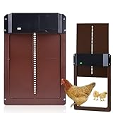 2.0 Abrelatas automáticas para gallinero, puerta automática para gallinero, puerta automática para gallineros con sensor de luz, puerta eléctrica para gallinas (marrón)