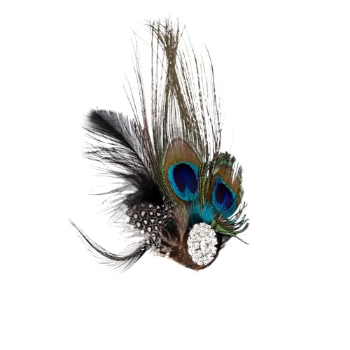 Pinza para cabello con plumas de pavo real Song Qing para mujeres miniatura 5
