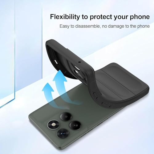 Image of Lustree Back Cover Transparent Case Compatible with Motorola Moto Edge 70 Protective Silicone Anti-Shock Case with Reinforced Corners cam Protection Liquid Cover (Black)