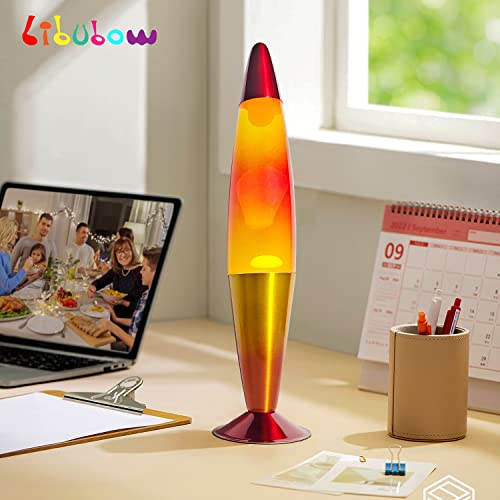 Image of 16 Inch Rainbow Motion Lamp with 2 Bulbs, Sunset Sunrise Lamp, Night Light Mood Lighting for Adults, Home Room Office Decor, Present for Birthday Anniversary, Yellow Orange Red
