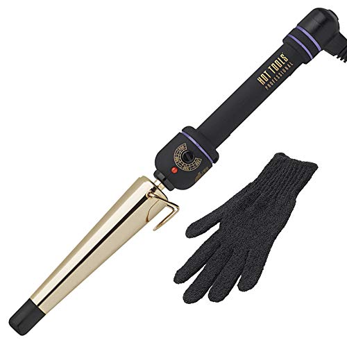 Hot Tools Professional 24K Gold Tapered Curling Iron for Long Lasting Results, Large 3/4 to 1 1/4 Inches