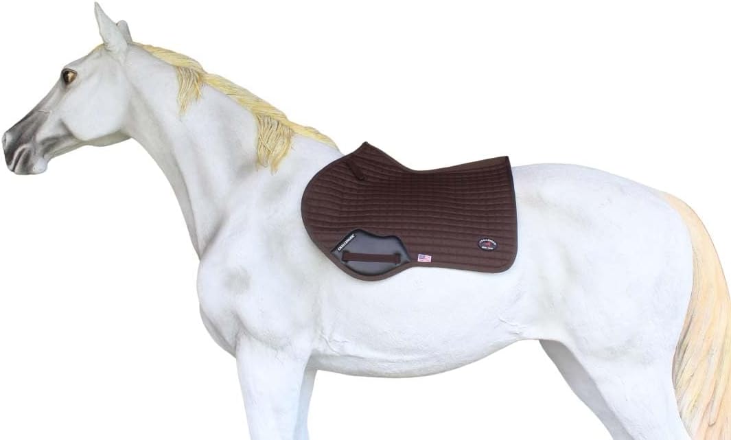 CHALLENGER Horse Contoured English Quilted Light All-Purpose Saddle Pad Brown 72TS34BR