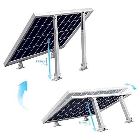2 Sets Solar Panel Mounting Brackets, Adjustable Solar Panel Tilt Mount Mounting Rack Bracket Support 50W 100W 150W 200W 300W Solar Panels for RV, Roof, Boat, Yacht, Off-Grid Systems Any Flat Surface Cover
