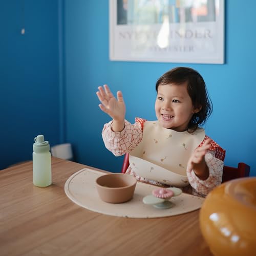 Image of mushie Silicone Baby Bib | Adjustable Fit Waterproof Bibs (Kites)