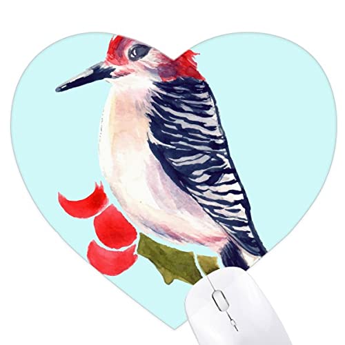 Tapis de souris oiseau pie rousse en forme de coeur cadeau original