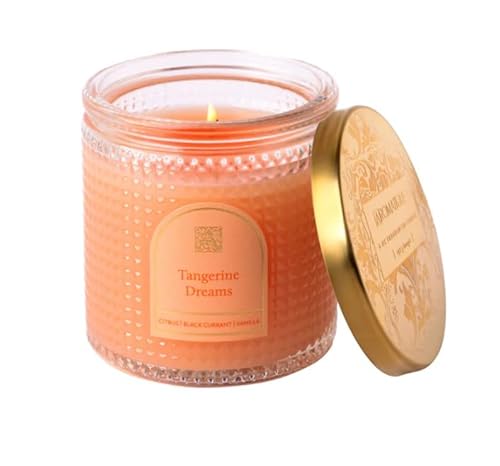 Aromatique, Tangerine Dream, Textured, Elegant Candle with Metal Lid, Home