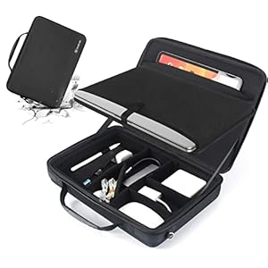 Smatree 13inch Hard Laptop Shoulder Bag Compatible with Macbook Pro 13-14inch/ 13.6 inch Macbook Air, 13 inch Laptop Carrying Case with Accessory Compartment, (Specially Fit UK/EU Power Plug)