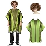 Yonroik Bruno Costume for Adult, Bruno Cosplay Costume Cloak Cape Halloween Robe Suit Outfit Dress up for Men Women,with Wig (Green, L)
