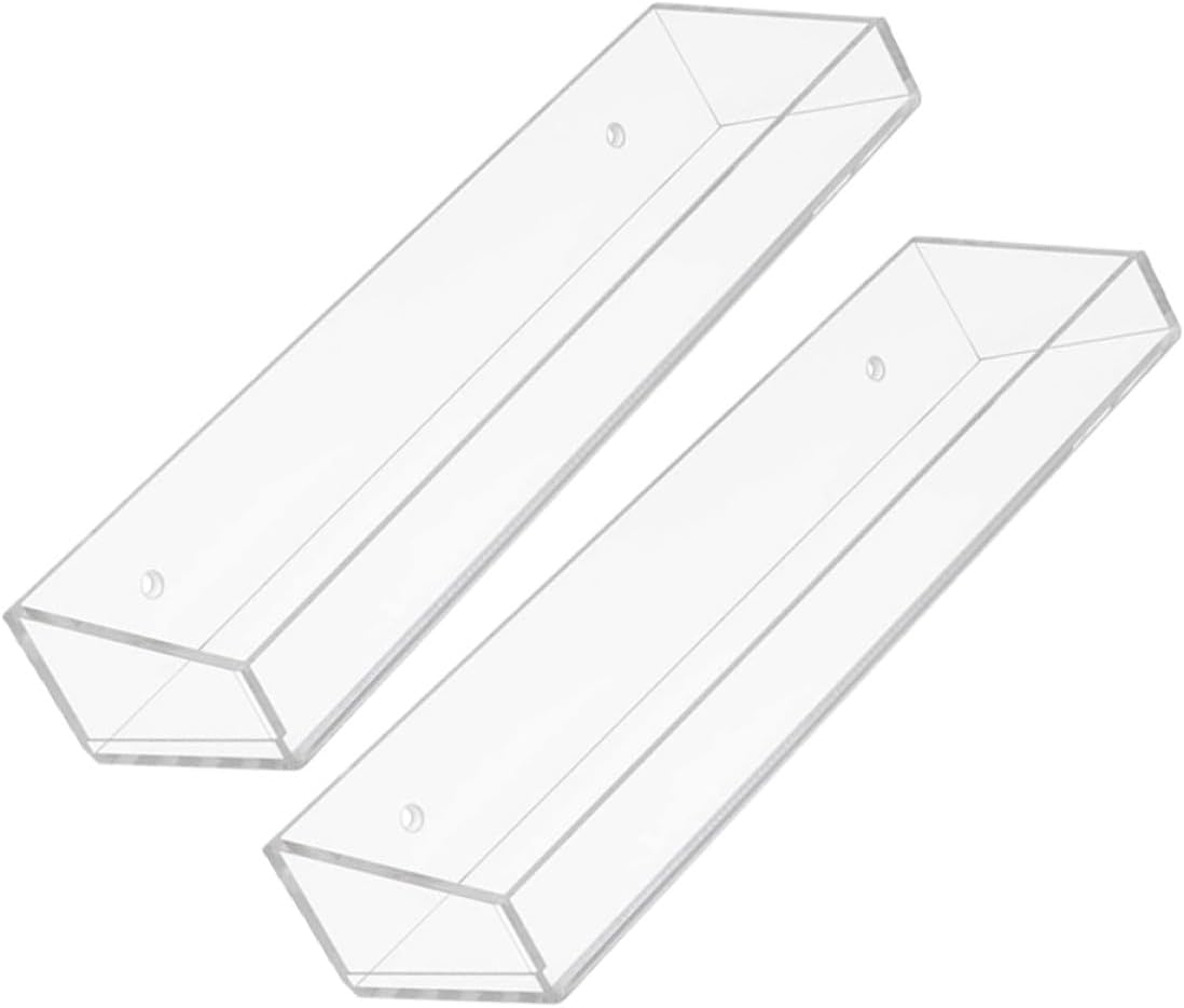 Acrylic Floating Wall Shelf 2pcs Storage Rack for Bathroom and Kitchen Toiletries Organizer Space-Saving Bathroom Wall Mounted Shelves