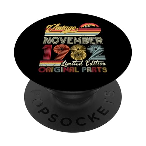 Vintage Born November 1982 42nd Birthday 42 Years Old PopSockets PopGrip Intercambiable