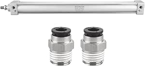 Baomain Pneumatic Air Cylinder SC 40x100 - 40mm Bore, 100mm Stroke, Double Acting, PT 1/4 Port