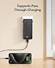 Cargador portátil VRURC, banco de energía con cables integrados y enchufe de pared CA | Banco portátil USB C 10000mAh, cargador de viaje compacto para teléfonos inteligentes, tabletas - negro 6
