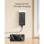 VRURC Portable Charger Built-in Cables and AC Wall Plug, USB C Power Bank 10000mAh, Travel Essentials Phone Charger Compact Lightweight External Battery Pack for Smart Phones, Tablets-Pure Black - Image 3