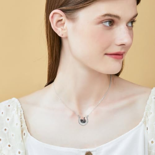 Diamond Black Cat Necklace 925 Sterling Silver Cute Animal Pendant for Women Jewelry Gifts for Anniversary4