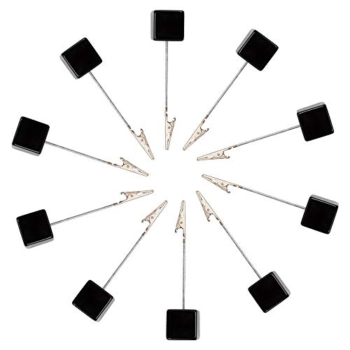 10Pcs Table Number Holder Name Place Card Holder Memo Clip Holder Stand Note Holder Pictures Card Paper Menu Clip (Black) #TOP1