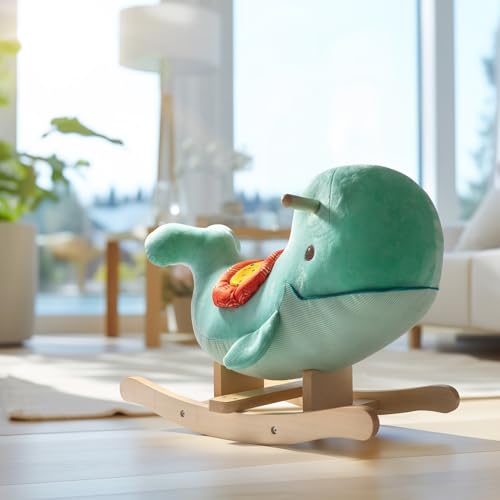 B. toys – Whale Rocker – Echo – Wooden Ride – On Rocking Toy for Toddlers – Classic & Durable Design – Active Play & Balance – 18+ Months – Adorable Whale Theme by B. toys - Image 2