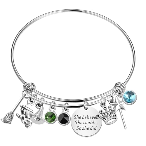 MYOSPARK Witch Inspired Musical Gift Witch Charm Bracelet Musical Lover Gift (Witch She believe Br)