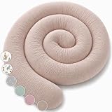 Lovely Hippo Seitenschläferkissen aus 100% Baumwolle – Body Pillow, Lange Kopfkissen Bettrolle, Nackenrolle Kissen (Sand, 200 cm)