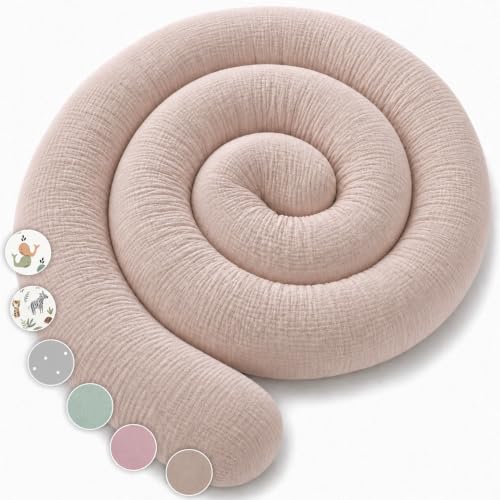 Lovely Hippo Seitenschläferkissen aus 100% Baumwolle – Body Pillow, Lange Kopfkissen Bettrolle, Nackenrolle Kissen (Sand, 200 cm)