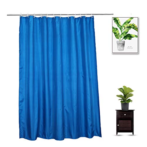 Image of Shower Curtain Liner 72 x 72 Inch Soft Water Repellent Heavy Duty Light Fabric Shower Curtains with 12 Rust-Proof Metal Grommets, Hotel Quality, Machine Washable, Blue