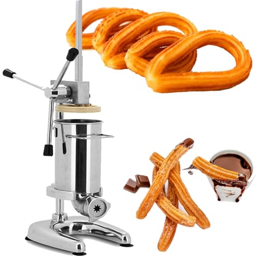 DHMYYXGS Vertical Spanish Churros Maker,Machine Fabricant Churro Manuelle,5PCS Buses,Machine à Churro électrique Robuste,pour Les Restaurants Et Les Boulangeries 2L