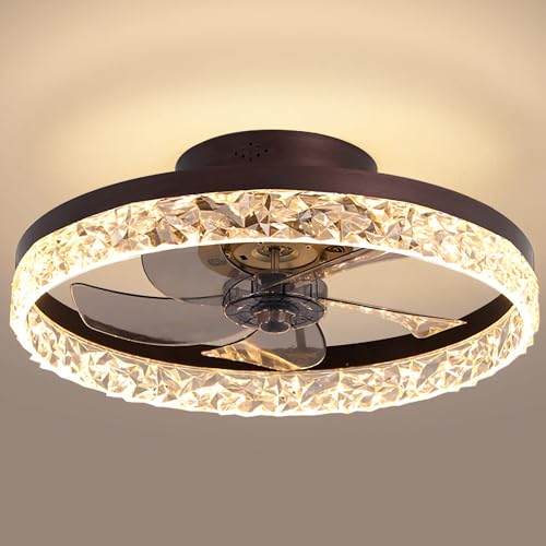 PSHRFANST 19.7' Ceiling Fan with Lights, Dimmable...