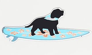 Florida Bandana On Labrador Pup with Surfboard Magnet