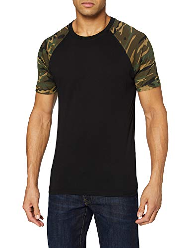 Preisvergleich Produktbild Urban Classics Herren Raglan Contrast Tee T-Shirt, blk / woodcamo, M