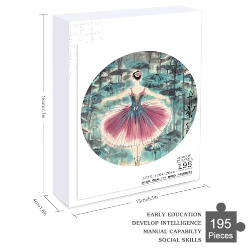 Puzzle de Madera Personalizado Clásico Ballet Elegante Bailarina, 195 Piezas miniatura 3