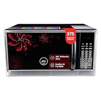 Godrej 30 L Steam Clean Convection Microwave Oven With Rotisserie, Dual Grill Technology and 375 Instacook Menus (GME 530 CR1 SZ, Red Dahlia, Stainless Steel Cavity With Godrej Instachef App)