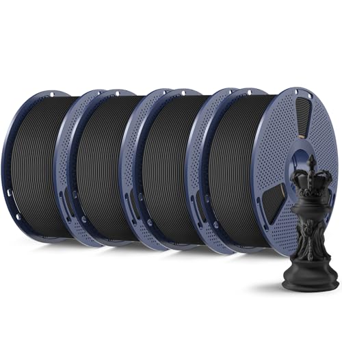 Image of SUNLU High Speed Matte PLA 3D Printer Filament 4KG, Matte Black*4 | Up to 600mm /s Fast, Smooth PLA Matte Filament, Fits Most FDM 3D Printers, 1KG Reusable Spool 4 Packs