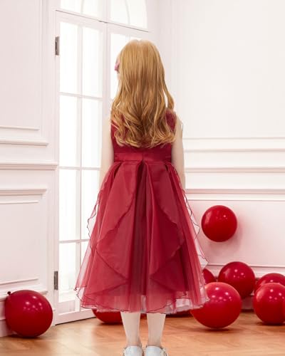 Girls Dress Sleeveless Floral Sequins Lace Party Festival Vintage Outfit Daily Dress2