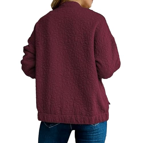 Bomber Jackets for Women Spring Fashion 2025 Cute Jacquard Coats Lightweight Zip Up Jackets Dressy Casual Vacation3