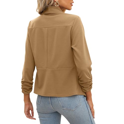 Image of POGTMM Women 3 /4 Sleeve Blazer Open Front Cardigan Jacket Work Office Blazer