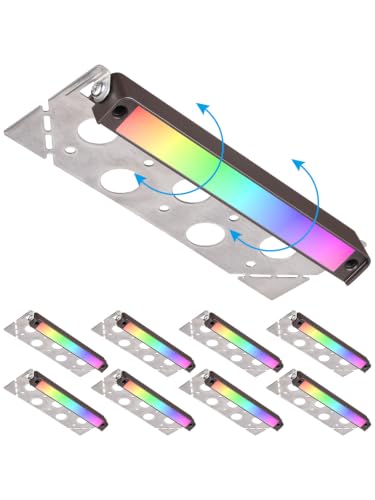 LEONLITE 8-Pack RGBCW 7 Inch LED Hardscape Lighting, Color Changing