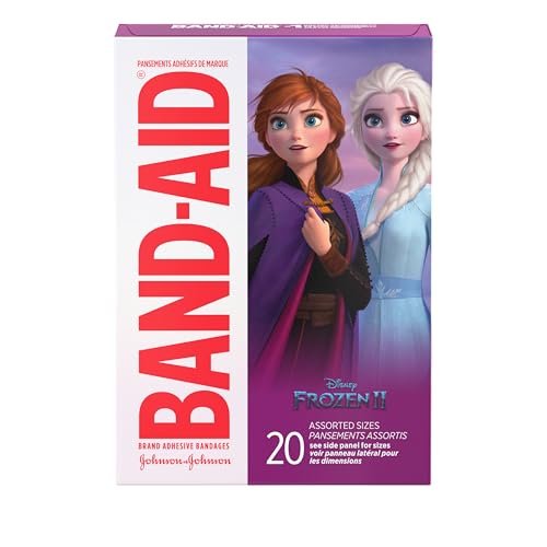 Image of Bundle of BAND-AID Brand Adhesive Bandages for Kids, Disney Princess, Assorted, 20 ct and BAND-AID Brand Adhesive Bandages, Disney Frozen II, Assorted Sizes, 20 ct