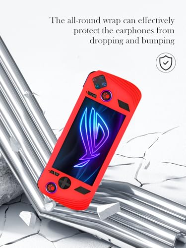 Image of Silicone Case for ASUS ROG Ally X 2024 New Soft Silicone Anti-Fall Shockproof Protective Kids Friendly for Rog Ally X Gaming Console Accessories (RED)