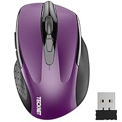 TECKNET Mouse wireless silenzioso, 2,4 GHz, mouse wireless silenzioso con ricevitore nano, tracciamento ottico 4000 DPI, 6 livelli DPI regolabili, durata della batteria 24 mesi, compatibile con PC,
