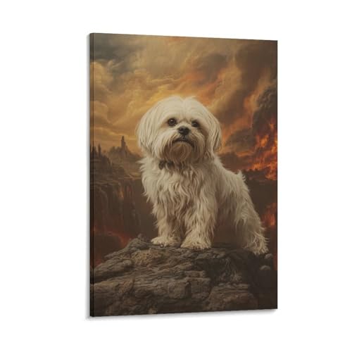 Décoration murale Pékinois peinte sur toile, le cadeau idéal pour passionnés de chiens