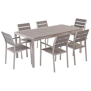 Gartenset Vernio für 6 Personen Grau