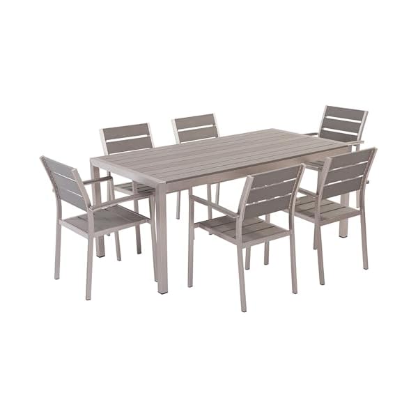 Gartenset Vernio für 6 Personen Grau