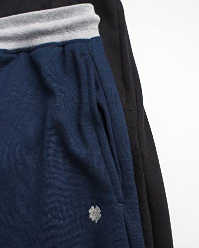 Lucky Brand Men's Pajama Pants - French Terry Jogger Sweatpants (2 Pack), Size Large, Black/Navy #TOP3