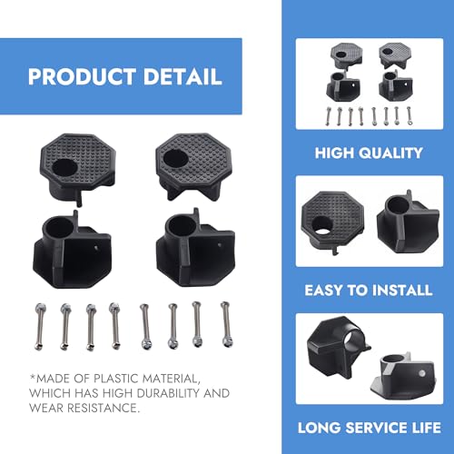 RiseDirectly Premium 4 Pcs Camping Chair Feet for Folding Chairs 14mm Camping Chairs Connectors with Screws Campings Chair Repair Kit Waterproof Accessories for Outdoor Stools