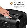 Fellowes FS-15C Distruggidocumenti, Taglio Incrociato, 15 Fogli, P4, Cestello Estraibile 19L, Alta Sicurezza per Casa e Ufficio, Silenzioso e Potente, Nero