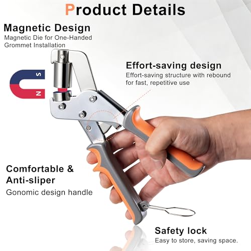 image for BIZOEPRO Grommet Tool Kit, 500 pcs 1/4 Inch 6mm Grommets, Eyelet Tool,