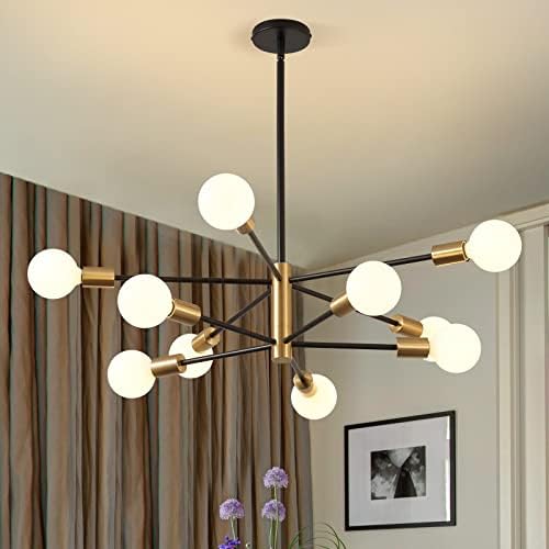 KAISITE Lustre Moderno de 10 Lâmpadas Sputnik Lustre de Teto Lumi...