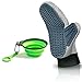 DakPets Pet Grooming Glove Brush for Dogs and Cats with Collapsible Pet Travel Bowl