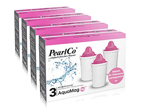 PearlCo - AquaMag classic Pack 12 Filterkartuschen mit Magnesium - passt in Brita Classic